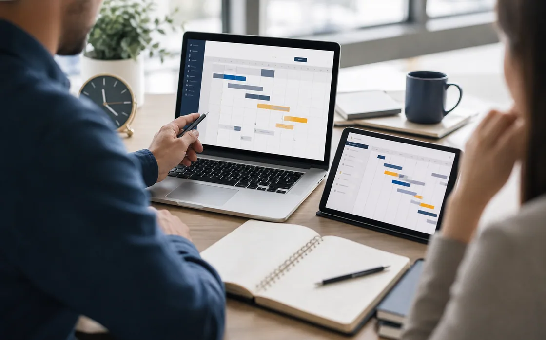 Illustrative photo of someone reviewing a project schedule Illustrative photo of someone reviewing a project schedule