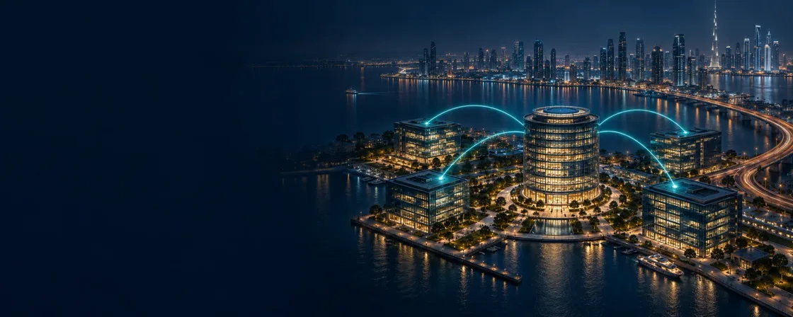 Tralionex’s concept illustration of connected buildings and business services