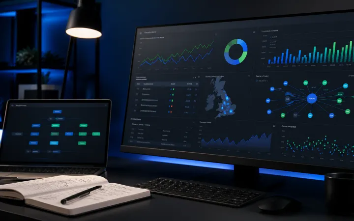 Illustrative analytics workspace for planning search optimisation