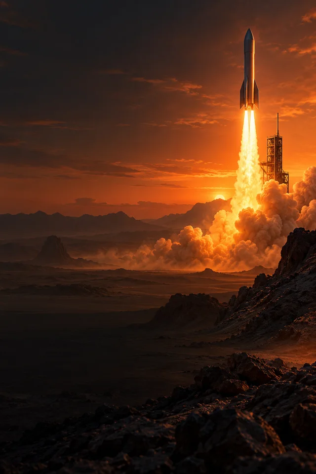Illustrated rocket launch representing website delivery and handover